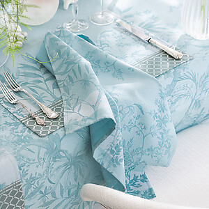 Le Jacquard Francais Jardin d'Eden Blue Table Linens