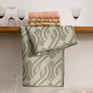 Le Jacquard Francais Neo Green Linen Kitchen Towel