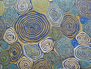 Blue & Green Felt Placemats - Liora Manne Giant Swirls Marina