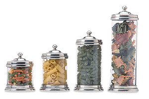 Glass Cannisters by Match Pewter