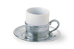 Espresso Cup with Saucer by Match Pewter