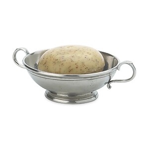 Round Soap Dish w/ Handles by Match Pewter