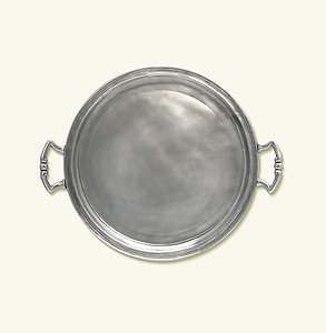 Round Tray with Handles by Match Pewter