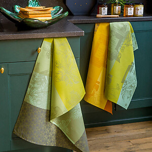 Le Jacquard Francais Miel de Fleurs Green Cotton Tea Towel