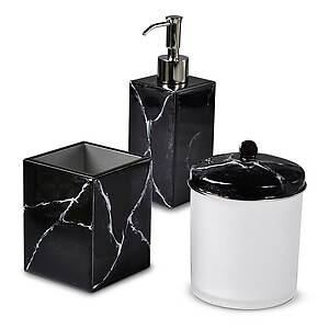 Mike & Ally Marbleous Black and Silver Bath & Vanity Collection