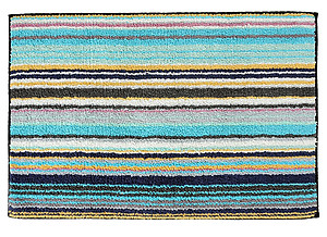 Missoni Home Jazel 170 Turquoise Blue Striped Bath Rug