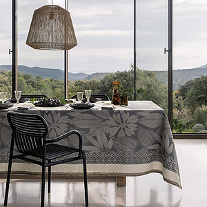 Le Jacquard Francais Nature Sauvage Grey Cotton Table Linens