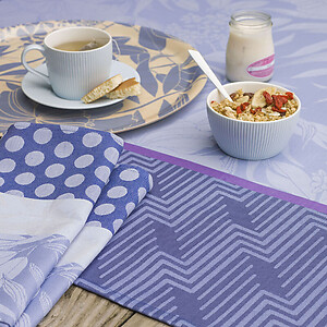 Le Jacquard Francais Nature Urbaine Electric Blue Cotton Table Linens