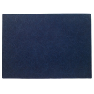 Bodrum Tanner Navy Blue Rectangle Faux Leather Placemats - Set of 4