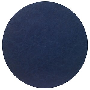 Bodrum Tanner Navy Blue Round Faux Leather Placemats - Set of 4