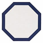 Bodrum Bordino Navy Blue Antique White Octagon Easy Care Place Mats - Set of 4