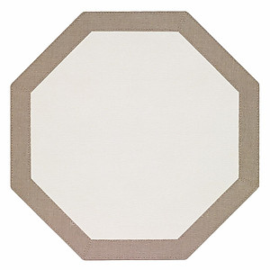 Bodrum Bordino Oatmeal Antique White Octagon Easy Care Place Mats - Set of 4