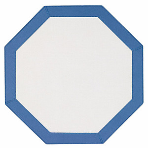 Bodrum Bordino Periwinkle Blue White Octagon Easy Care Place Mats - Set of 4