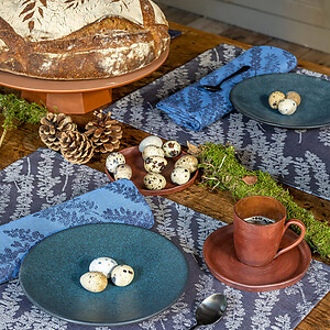 Le Jacquard Francais Origin Nature Blue Coated Cotton Placemats