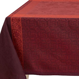 Le Jacquard Francais Ottomane Burgundy Linen Table Linens