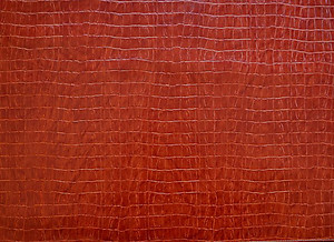 Paprika Red Alligator Pattern Faux Leather Rectangle Placemats