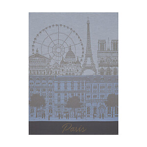 Le Jacquard Francais Paris Panorama Azure Cotton Tea Towel