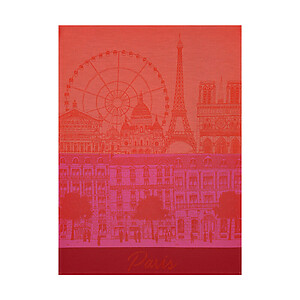 Le Jacquard Francais Paris Panorama Red Kiss Cotton Tea Towel