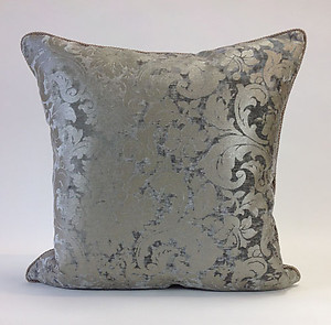 Pewter Silver Maldon Velvet Floral Pillow by Daniel Stuart Studios