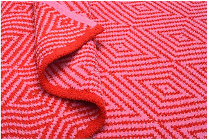 Kashwere Half Throw Blanket Diamond Pink and Red