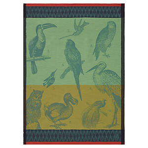 Le Jacquard Francais Planche Animaliere Voliere Moss Cotton Tea Towel