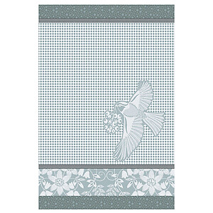 Le Jacquard Francais Poesie D'Hiver Blue Cotton Kitchen Hand Towel