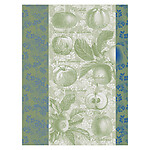 Le Jacquard Francais Pommes a Croquer Green Cotton Tea Towel