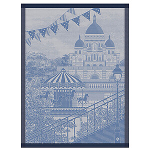 Le Jacquard Francais Promenade Parisienne Blue Cotton Tea Towel
