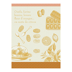 Le Jacquard Francais Recettes Madeleines Yellow Cotton Tea Towel