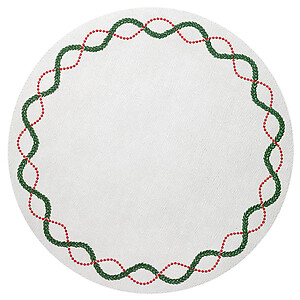 Bodrum Olympia Red and Green Round Easy Care Placemats - Set of 4