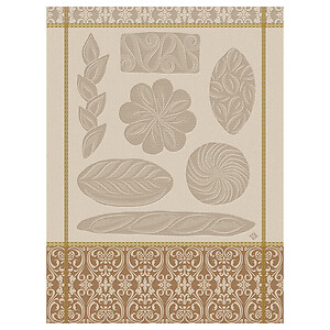 Le Jacquard Francais Ronde des Pains Beige Cotton Tea Towel