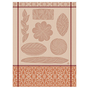 Le Jacquard Francais Ronde des Pains Pink Cotton Tea Towel