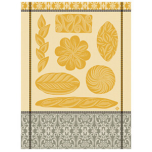 Le Jacquard Francais Ronde des Pains Yellow Cotton Tea Towel