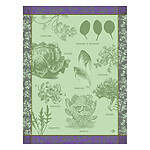 Le Jacquard Francais Salades Illustrees Green Cotton Tea Towel