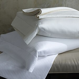 Italian Striped Sateen Sheets & Duvet Cover - Scandia Down Savoia