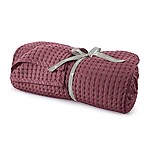 Schlossberg Stay Burgundy Cotton Waffle Blanket 