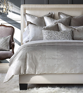 Silver Lace Pattern Duvet Covers & Shams - De Medici Incanto