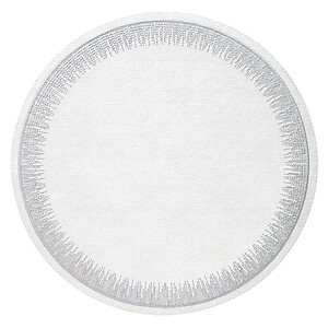 Bodrum Flare Silver Embroidered Round Easy Care Place Mats - Set of 4