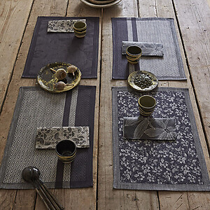 Le Jacquard Francais Slow Life Cannage Carbon Coated Placemats