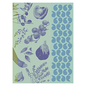 Le Jacquard Francais Soleil a Table Blue Cotton Tea Towel