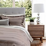 St Geneve Cabana Walnut Striped Cotton Bedding