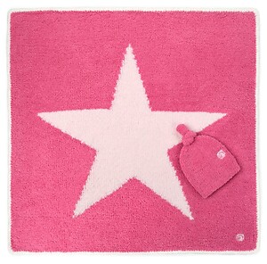 Kashwere Star Pink & Raspberry Pink Baby Blanket with Cap