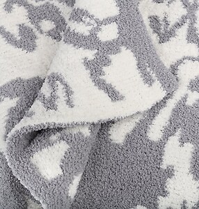 Kashwere Half Throw Blanket Damask Stone & Cream