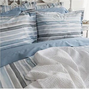St Geneve Josette French Blue Striped Sheets and Bedding