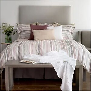 St Geneve Josette Rose Tea Striped Sheets and Bedding
