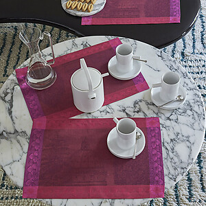 Le Jacquard Francais Symphonie Baroque Maroon Linen Table Linens