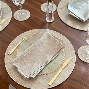 Bodrum Pietra Beige Round Easy Care Place Mats - Set of 4