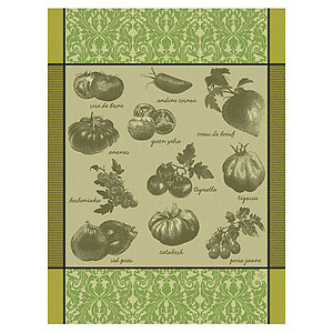 Le Jacquard Francais Tomates Green Cotton Tea Towel