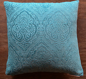Turquoise Velvet Throw Pillow