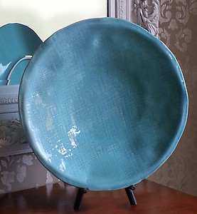 Pimpinelli Turquoise Italian Ceramic Platter - 16